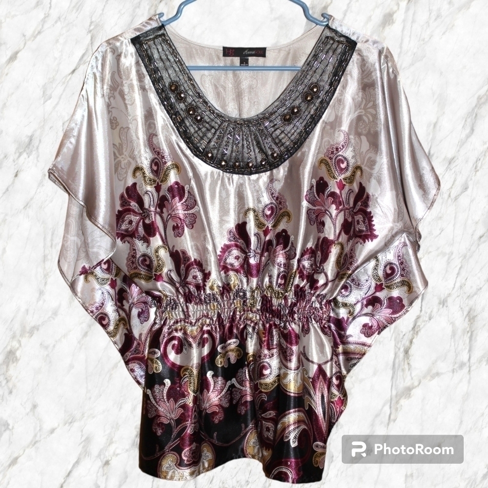 HEART Soul Embellished Smocked Waist Blouse